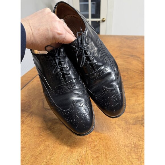 Johnston & Murphy Limited Shoes Men’s 11.5 D  Black Leather Wing Tip Oxford USA - Picture 7 of 8